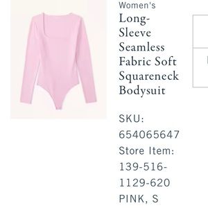 Pink Abercrombie Seamless Squareneck Bodysuit